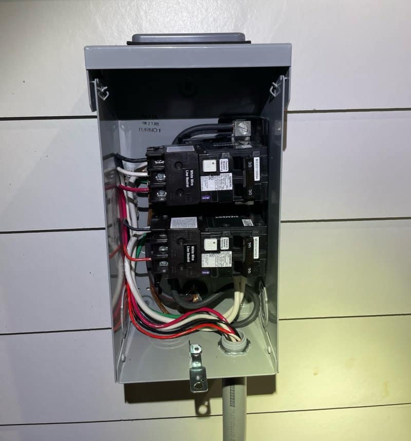 gray hot tub electrical control box