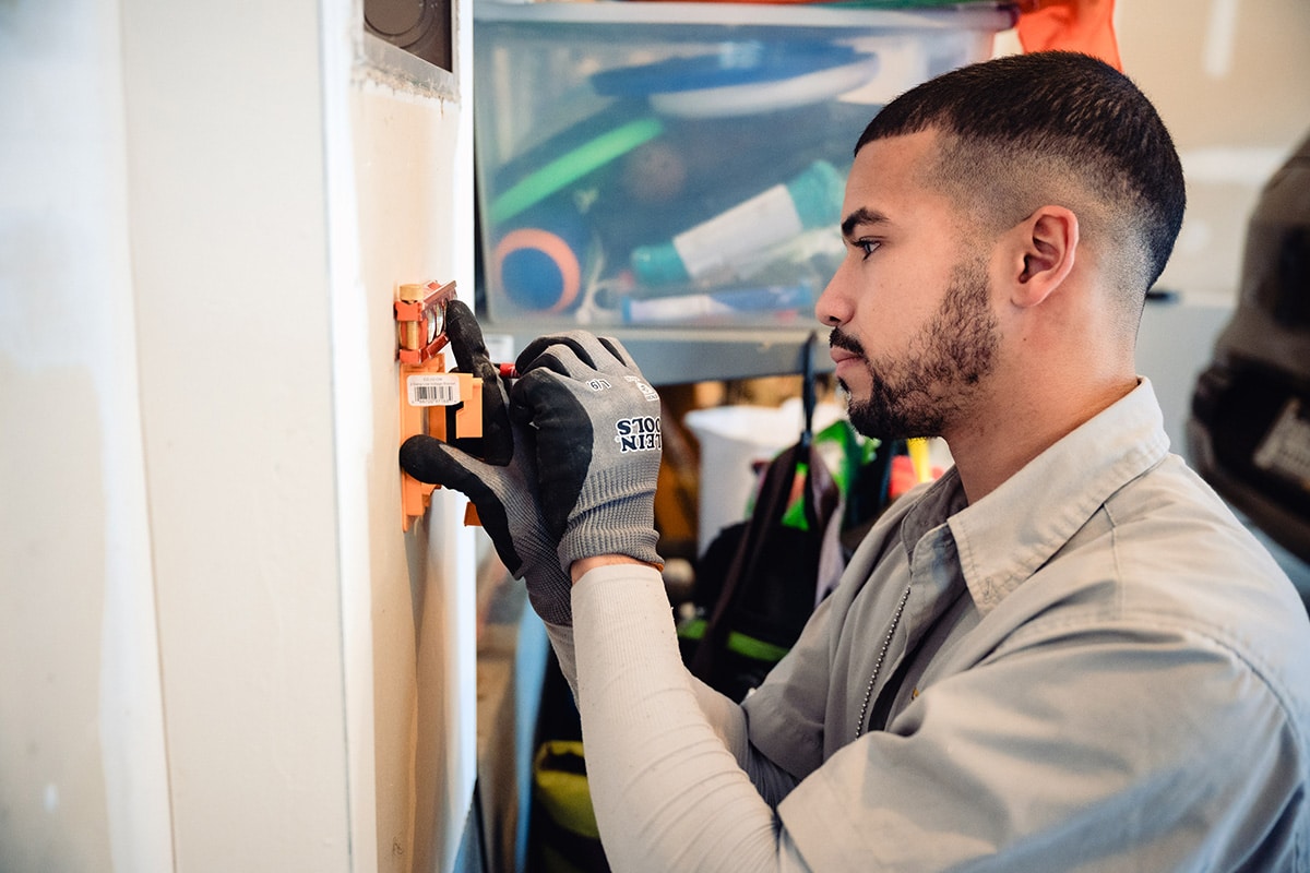 electrician installing ev charger