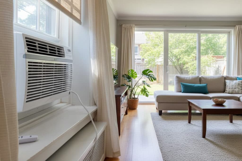 ac window unit in living room