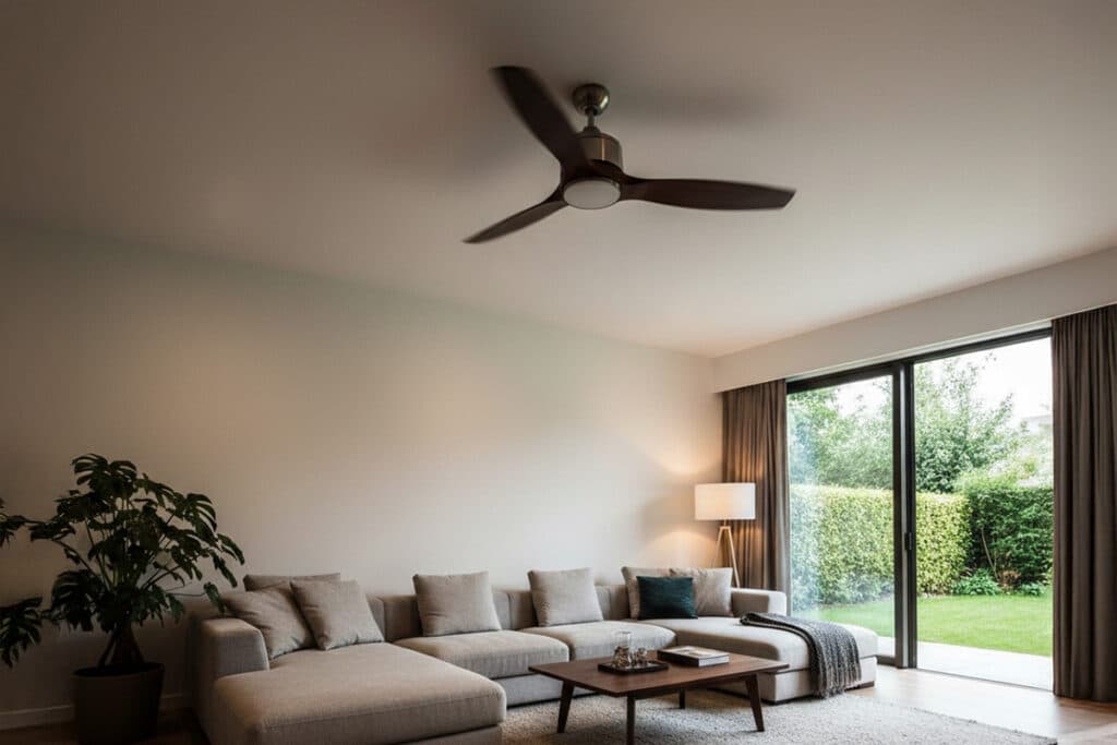 ceiling fan inside living room