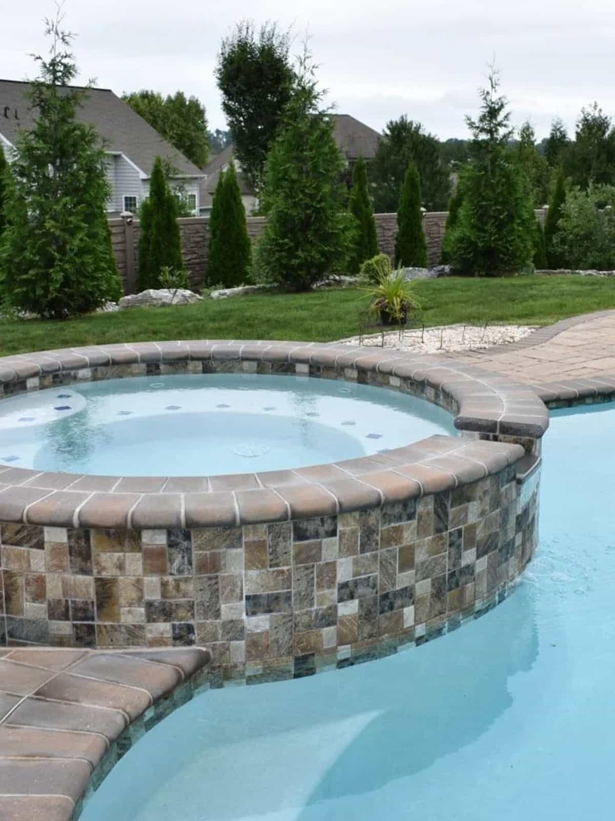 brick hot tub